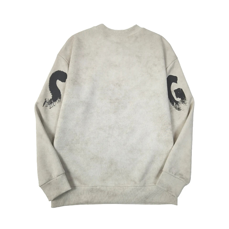 Men’s Graphic Crewneck Sweatshirt – Loose Cotton-Poly Pullover