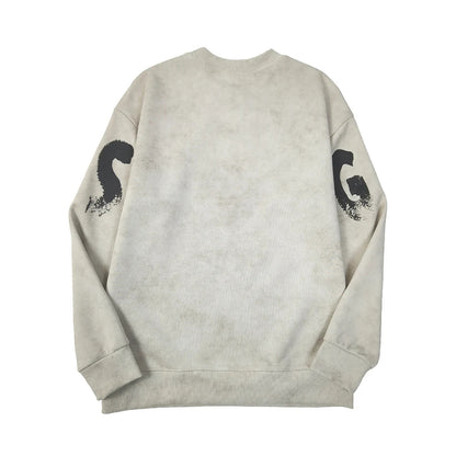 Men’s Graphic Crewneck Sweatshirt – Loose Cotton-Poly Pullover