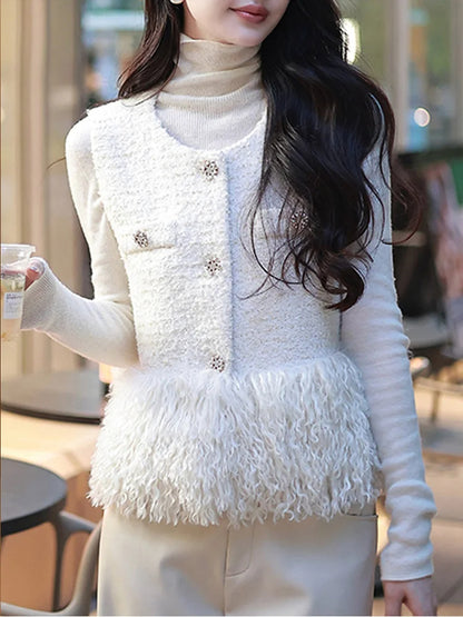 Polyester Sleeveless Jacket – Casual Layering Vest for Women
