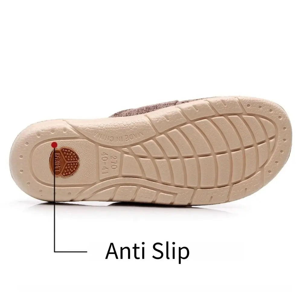 Womens Rustic Vintage Flax Slippers