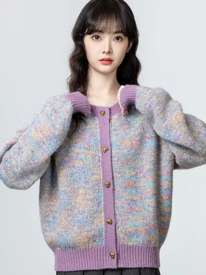 Women’s Korean Style Cardigan – Retro Button-Up Autumn Sweater