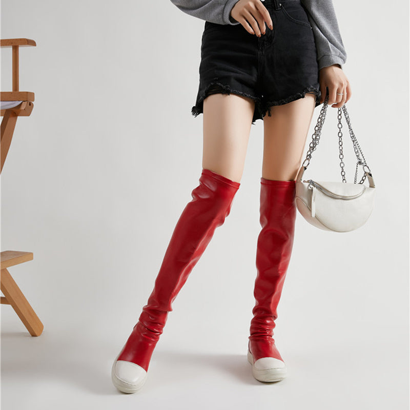 Waterproof Over-the-Knee Platform Boots for Women | PU Leather Winter Fashion Boots