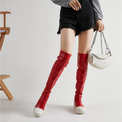 Waterproof Over-the-Knee Platform Boots for Women | PU Leather Winter Fashion Boots