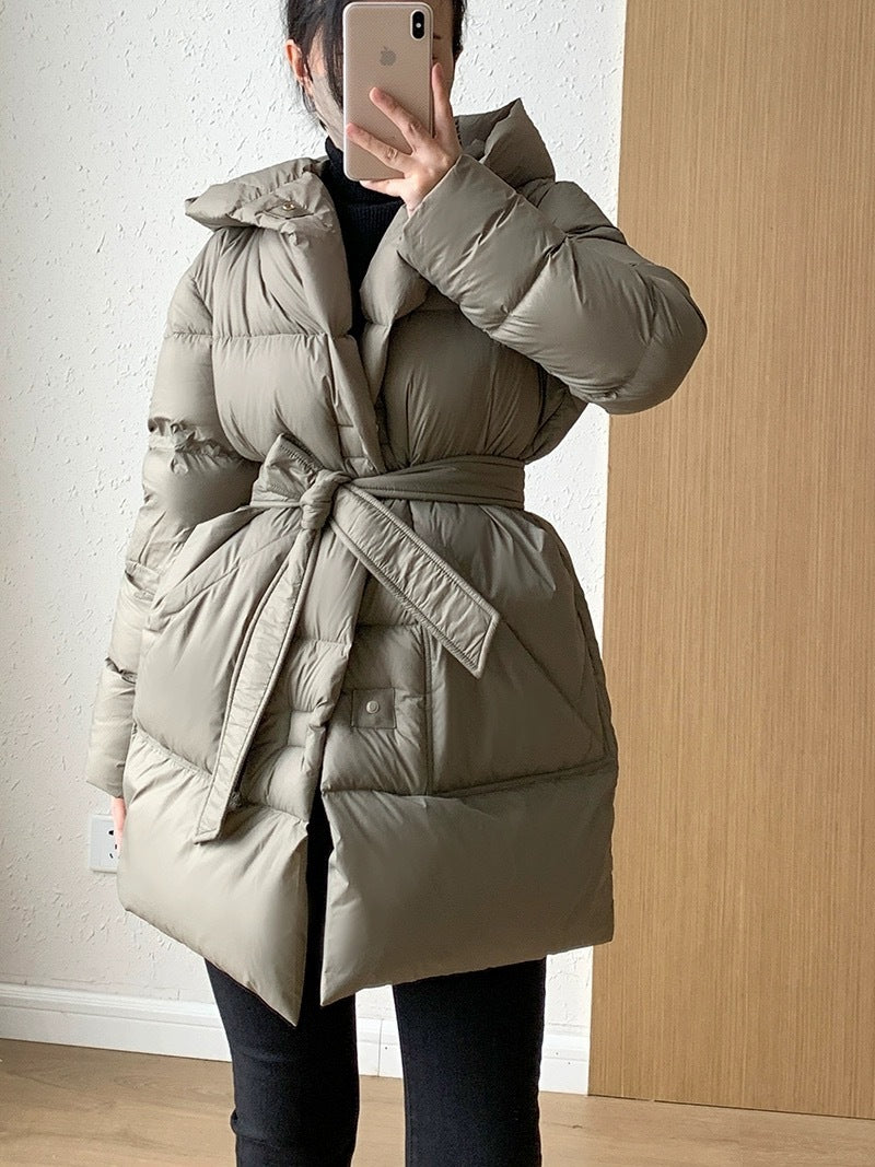 New Winter Fashion Hooded Floral Warm Parka