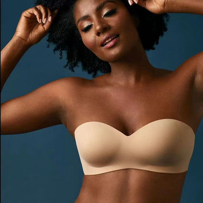 Strapless Half Cup Bra – Invisible Support & Sexy Gathering