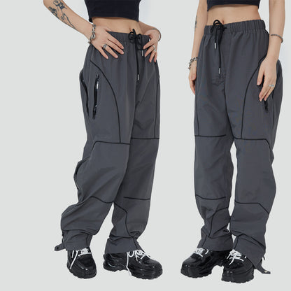 Unisex Full-Zipper Loose Fit Street Pants – Urban Casual Wear