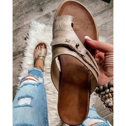 One Finger Open Toe Crocodile Skin Style Slippers For Women