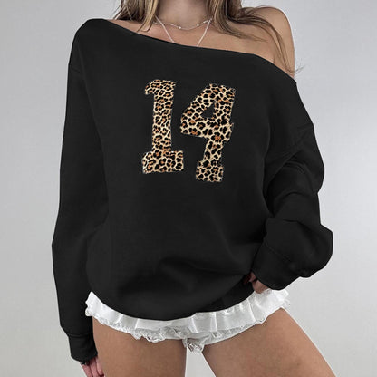 Leopard Print Digital Sweater for Women – Loose Pullover, Cute Street & Winter Outfit