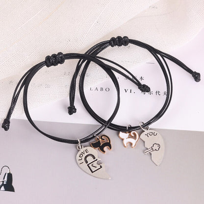 Ethnic Style Leather Couple Bracelets – Matching Unisex Bracelets for Couples & Friends