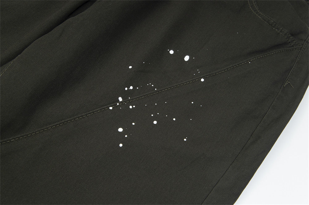 Unisex Loose Casual Dotted Trousers – Mid-Waist Relaxed Cotton Pants