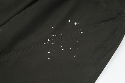 Unisex Loose Casual Dotted Trousers – Mid-Waist Relaxed Cotton Pants