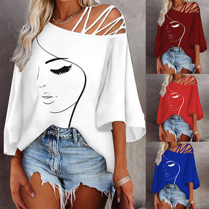 Fashion Stitching Casual Tops for Women – Loose-Fit Streetwear Outfit