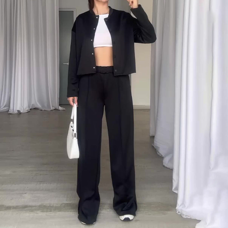 Button-Down Loose Coat & Pants Two-Piece Outfit Set | Elegant Casual Style 2025