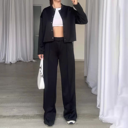 Button-Down Loose Coat & Pants Two-Piece Outfit Set | Elegant Casual Style 2025