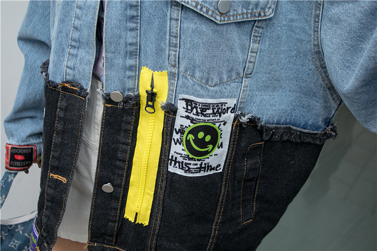 Basic Style Ripped Cool Denim Jacket For Women