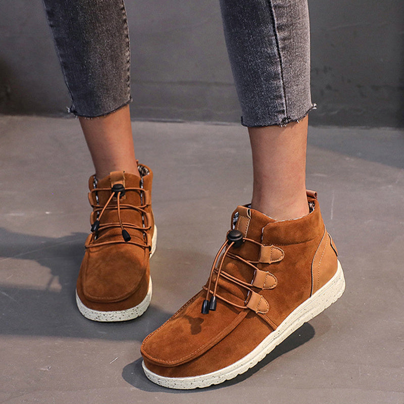 Casual Hook Loop Closure Zipper Design Ankle Boots