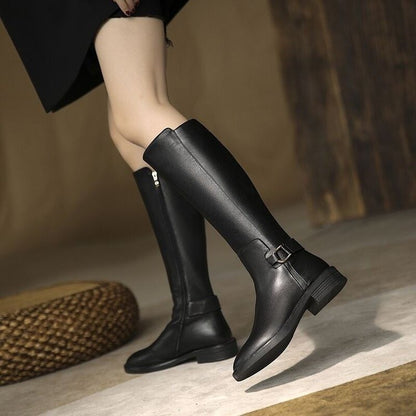 Below-the-Knee Knee-High Knight Boots for Women | Chunky Heel Waterproof Winter Boots