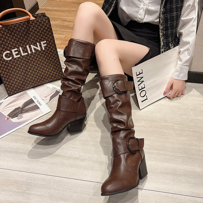 Wild Cowboy Western Style Women Mid Calf Boots