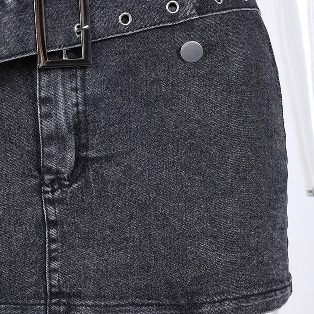 Backless Denim Two-Piece Outfit Set | Edgy Style 2025 Aesthetic