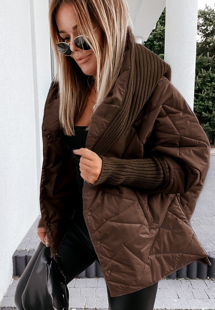 Large Lapel Cotton-Padded Jacket – Coats for Women Winter & Street Style Outfits