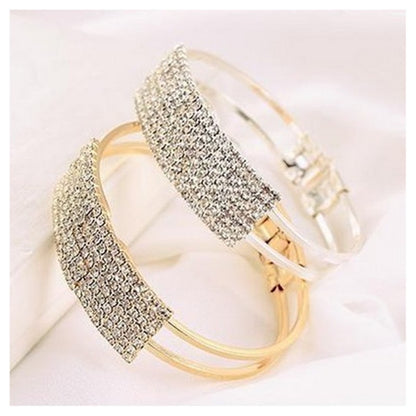 Multi-Row Rhinestone Bracelet – Elegant Korean Fashion Bracelet for Women & Special Occasions