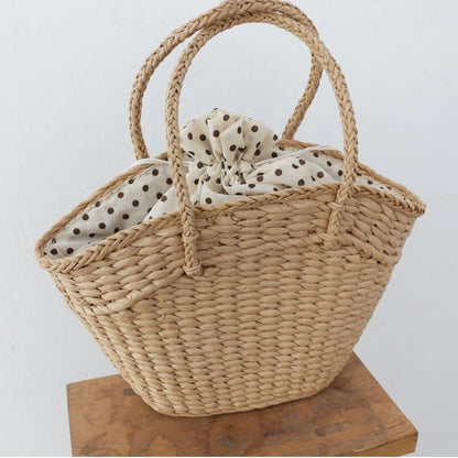 Large Dumpling-Shaped Straw Weaving Handbag Versatile