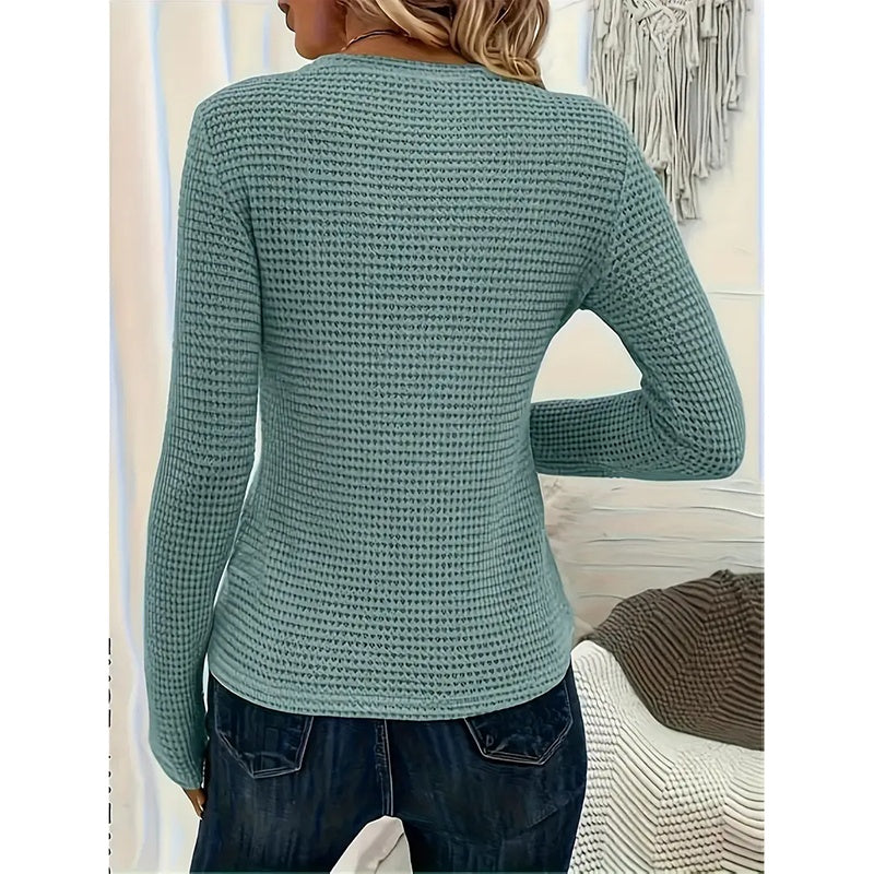 Womens Long Flare Sleeve Basic Knit Sweaters