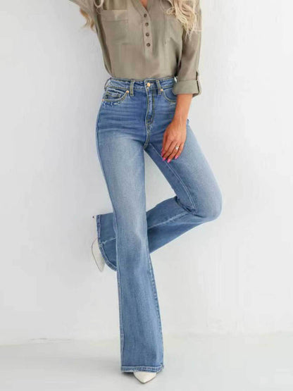 Wide Straight Leg Street Style Women Denim Pants