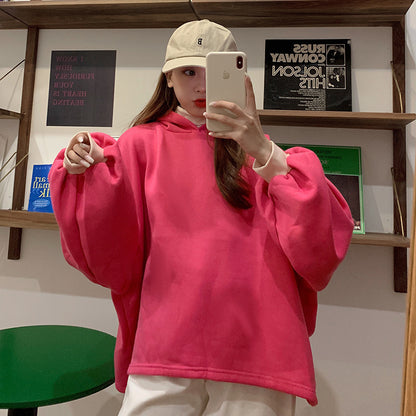 Trendy Hot Pink Oversized Streetwear Hoodie