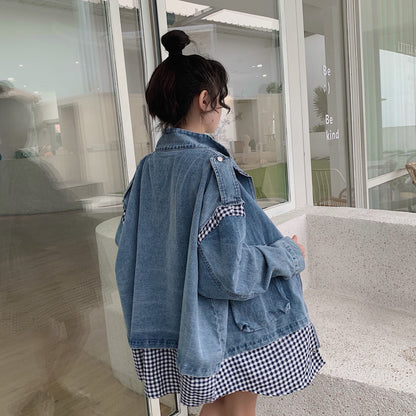 Long Sleeve Crop Top Belted Design Women Spring Denim Jackets