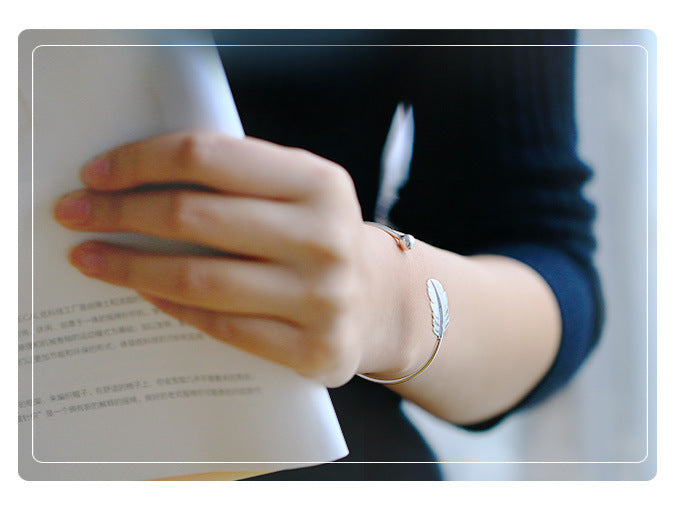 Wide Leaf Design Gold Silver Cuff Bracelets