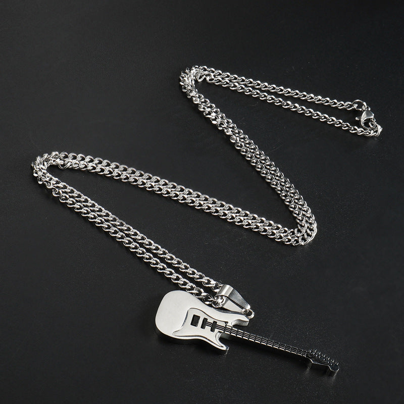Punk Style Stainless Steel Electric Guitar Pendant