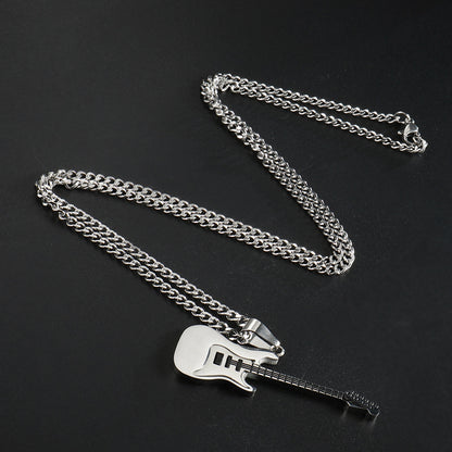 Punk Style Stainless Steel Electric Guitar Pendant