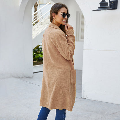 Elegant Plush Woolen Coat – Coats Outfits Women & Cozy Winter Layering