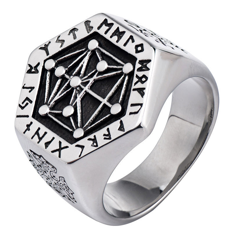 Mysterious Angel Of Life Seal Adjustable Rings For Men