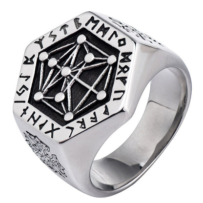 Mysterious Angel Of Life Seal Adjustable Rings For Men
