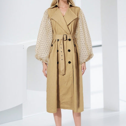 Elegant Lapel Trench Coat – Trench Coats Women Outfit Classy & Medium-Length Outerwear
