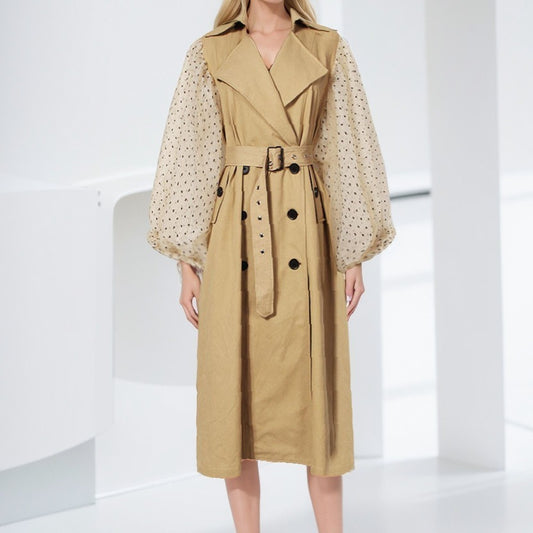 Elegant Lapel Trench Coat – Trench Coats Women Outfit Classy & Medium-Length Outerwear