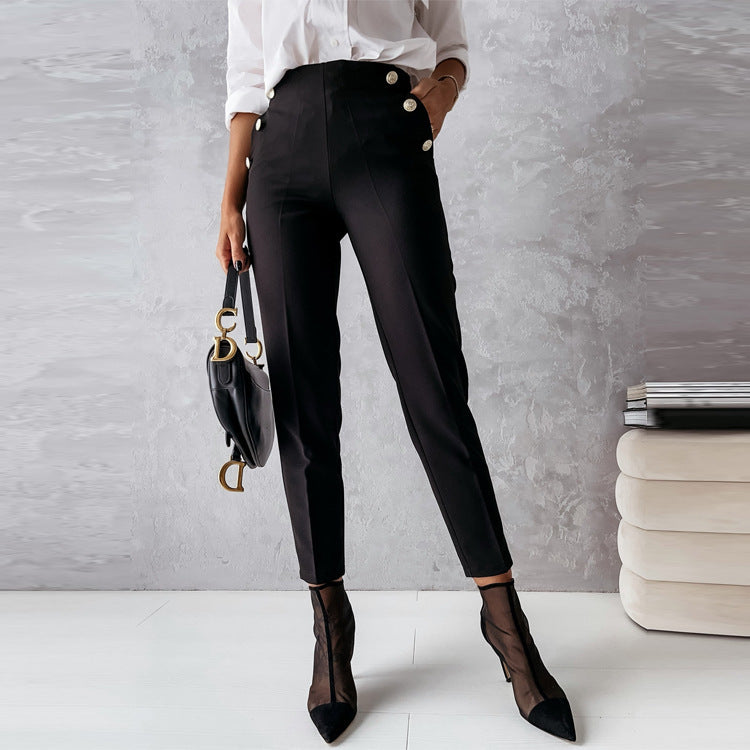 High-Waisted Tailored Pants – Tapered Casual & Business Casual Trousers