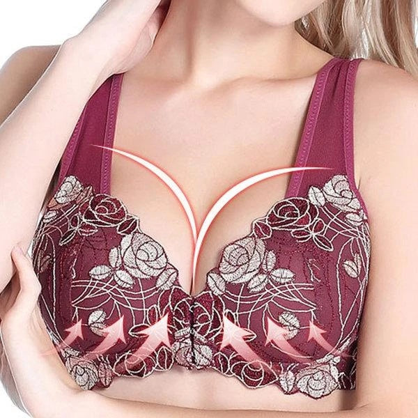 Lovely Flower Design Front Buttoned Women Bra