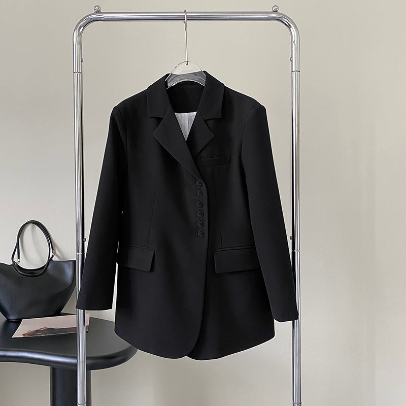 High-Grade Diagonal Button Blazer-Style Top – Blazer Outfits for Women & Chic Street Style
