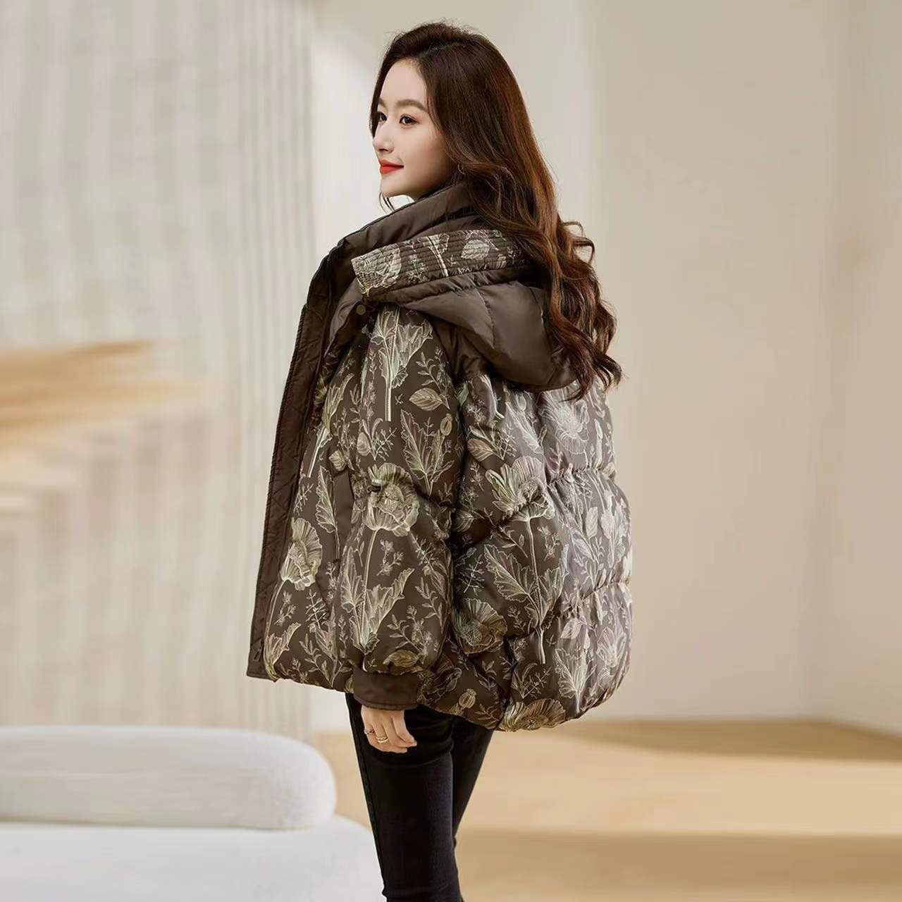 New Winter Style Multi Color Glossy Puffy Women Coats
