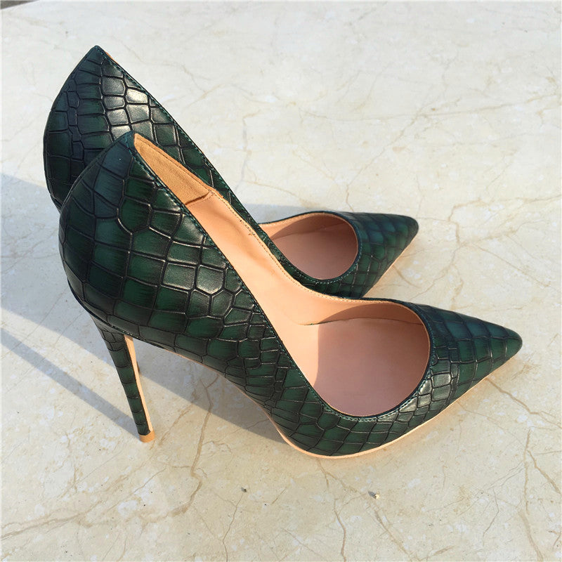 Luxury Style Stone Pattern High Heels Women Shoes