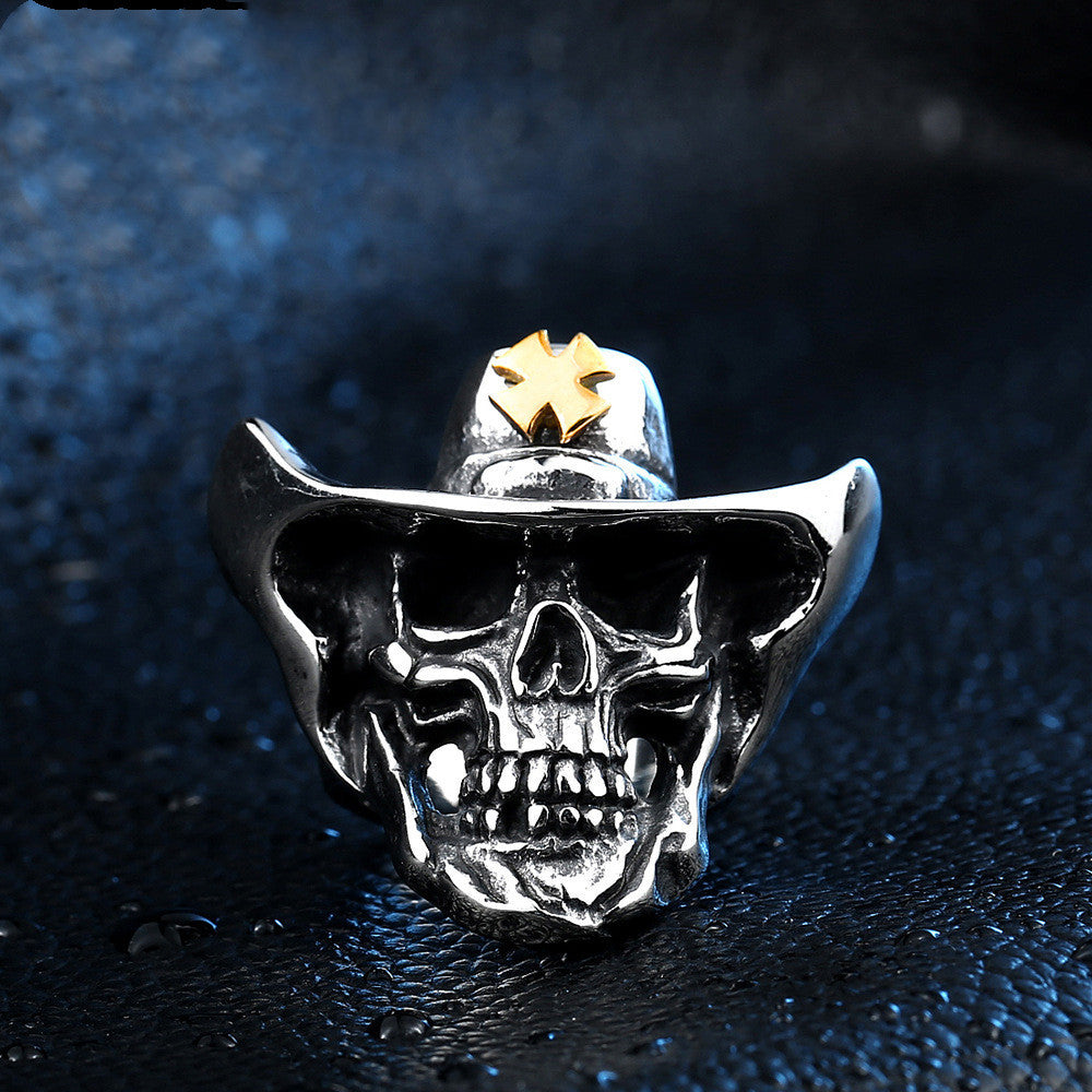 Cowboy Hat Creative Skull Ring