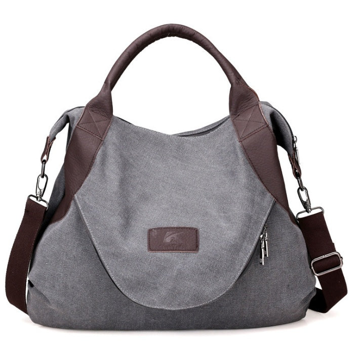 High-End Canvas Commuter Handbag Medium Large Capacity