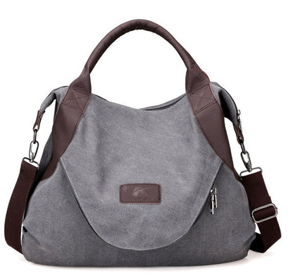 High-End Canvas Commuter Handbag Medium Large Capacity