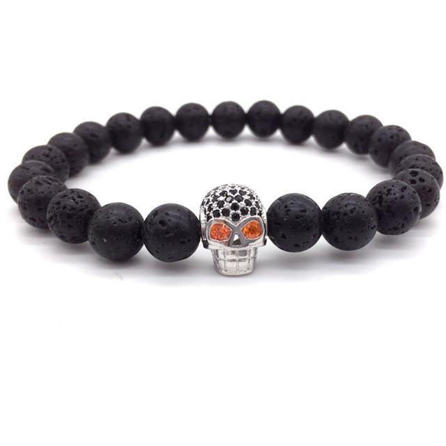 Unisex Skull Charm Bracelet – Copper Beaded Bracelet for Edgy & Everyday Wear