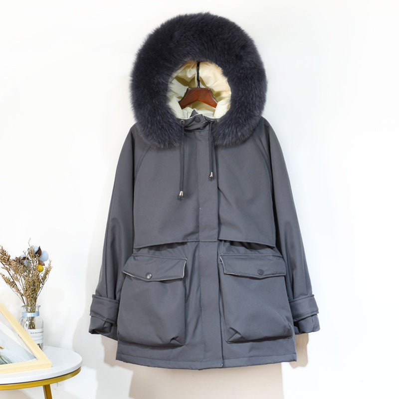 Fur Collar Duck Down Filling Warm Winter Coats For Women
