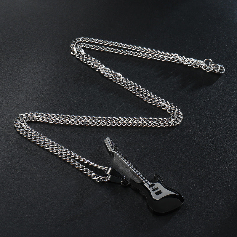 Punk Style Stainless Steel Electric Guitar Pendant