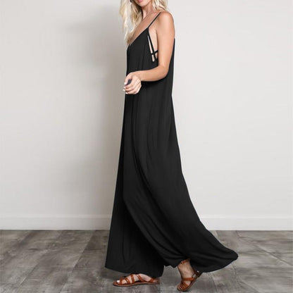 V-Neck Wide-Leg Jumpsuit for Women Plus Size – Breezy Summer & Casual Outfit